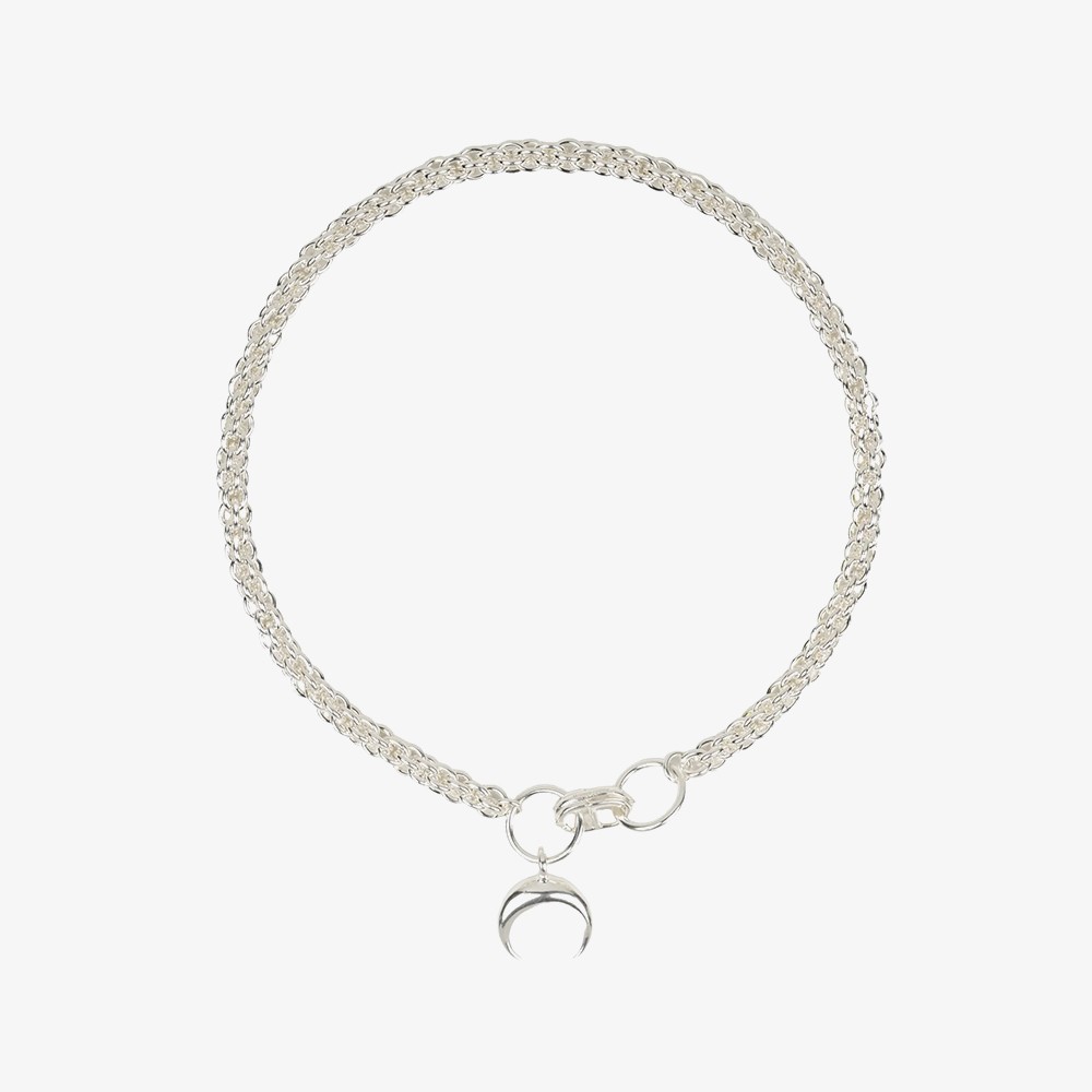 Platted Charm Necklace 'Silver'