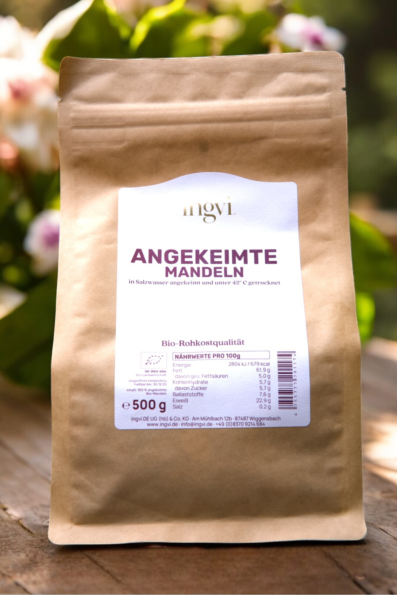 Angekeimte Mandeln, Rohkost, Bio 500g