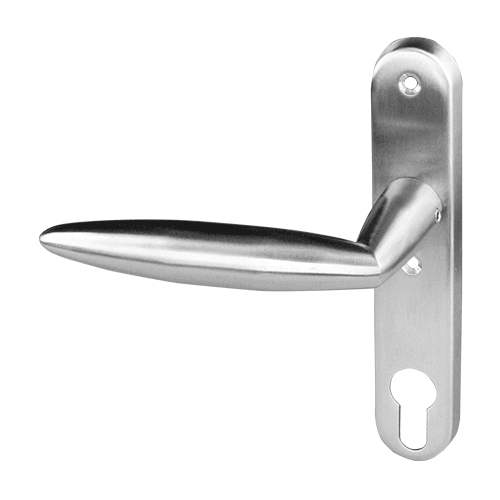 Edelstahl-Beschlag 155x32 mm, mit Kurzschild