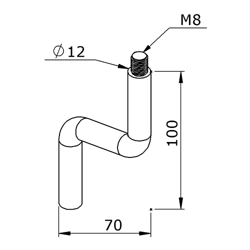 Trägerschenkel - gekröpft in V2A
