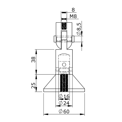 Wandhalter für Vordachelemente aus V2A