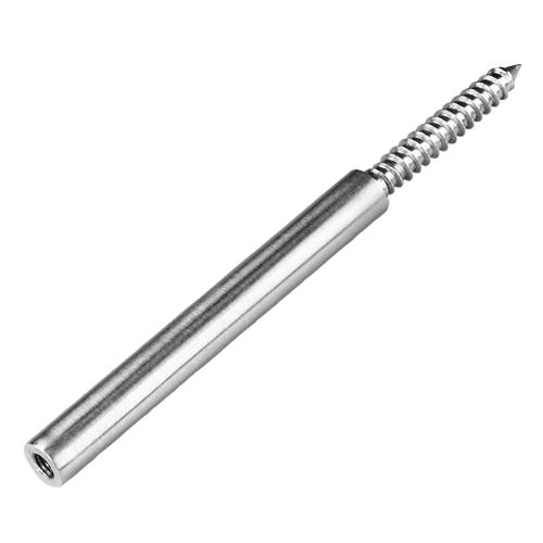 Stift mit Holzgewinde 150 mm, Außengew. M8, Innengew. M6, V2A