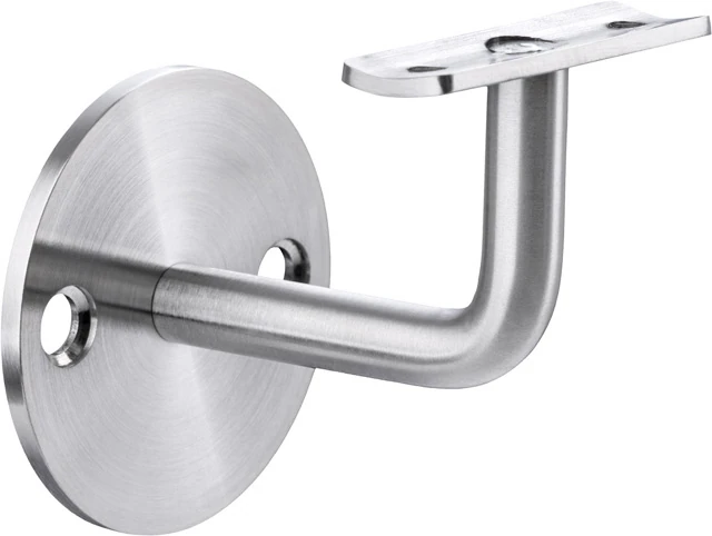 Handlaufträger in V2A, Rohranschlussplatte Ø42mm, und 50mm Schenkel