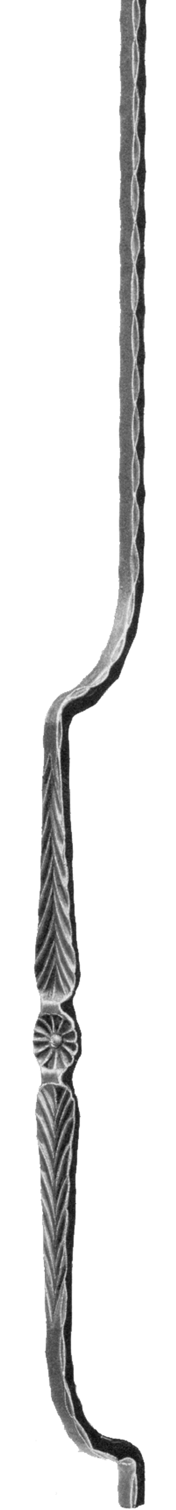 Korbstab aus 14x14 mm gehämmert, 900 mm