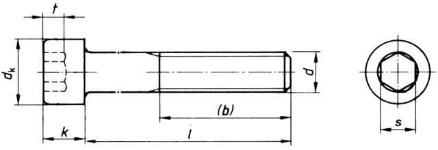 Zylinderschraube mit Innensechskant,  DIN 912, A2