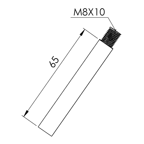 Stift aus 12x12 mm mit Außengewinde M8, V2A
