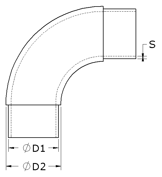 90° Steckfitting in V2A