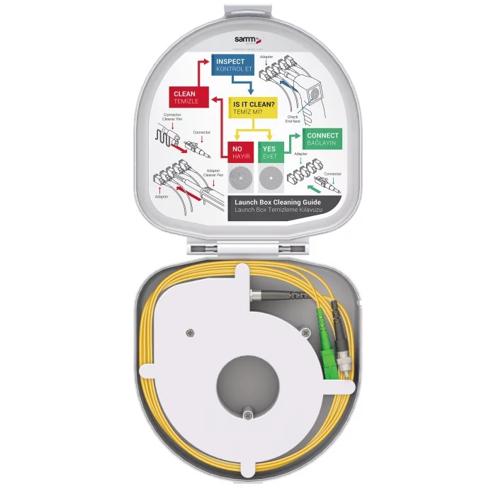 Through Type Fiber Optic OTDR Launch Box | Single Mode G657.A2 | SC APC/FC UPC | 1000 meters