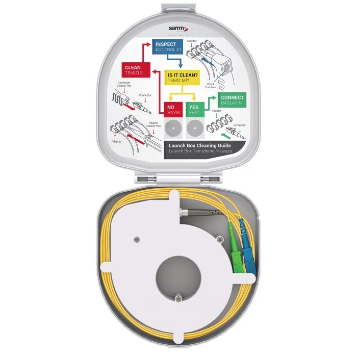 Through Type Fiber Optic OTDR Launch Box | Single Mode G657.A2 | SC UPC/SC APC | 2000 meters