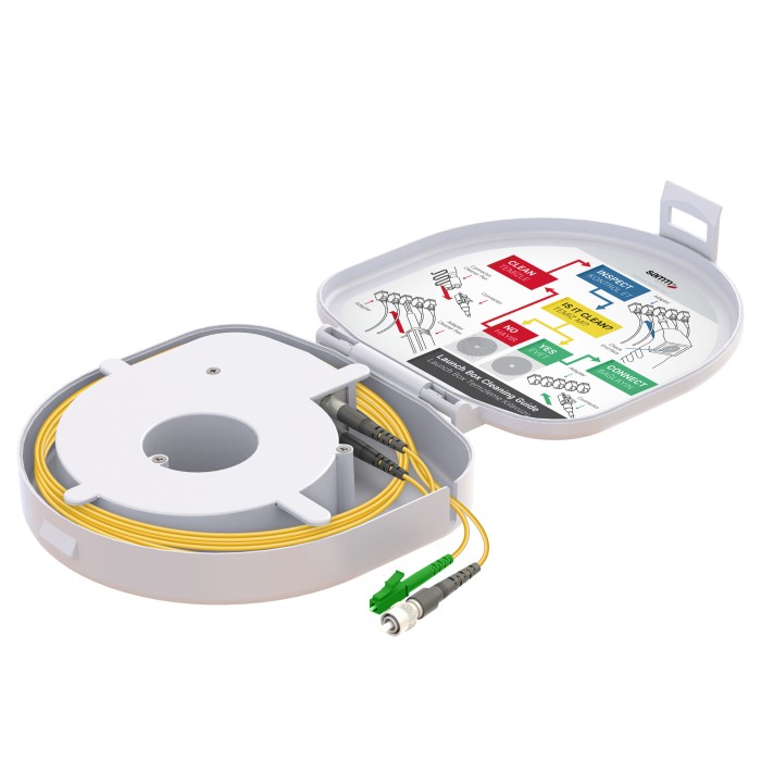Through Type Fiber Optic OTDR Launch Box | Single Mode G657.A2 | LC APC/FC UPC | 1000 meters