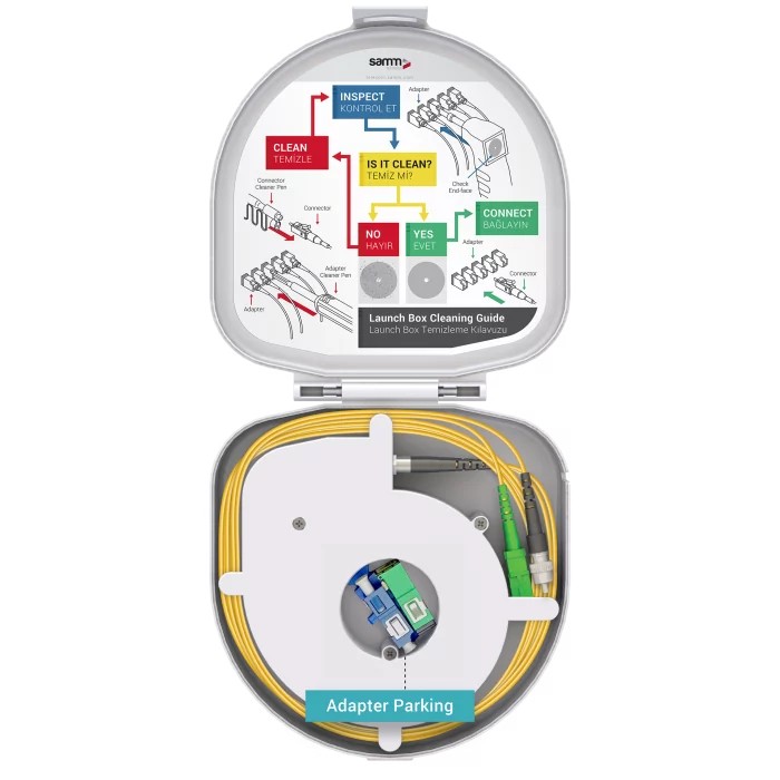 Through Type Fiber Optic OTDR Launch Box | Single Mode G657.A2 | SC APC/FC UPC | 1000 meters