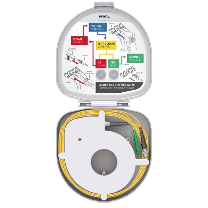 Through Type Fiber Optic OTDR Launch Box | Single Mode G657.A2 | LC APC/FC UPC | 1000 meters