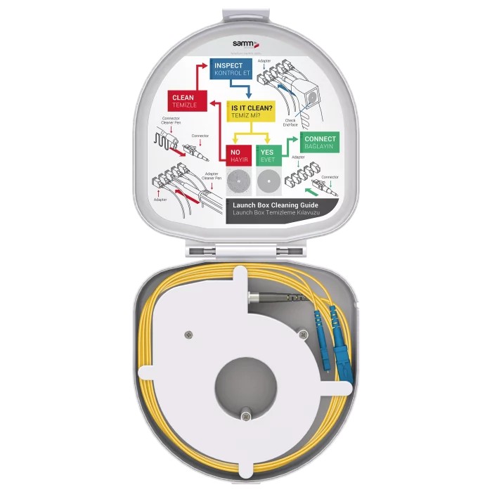 Through Type Fiber Optic OTDR Launch Box | Single Mode G657.A2 | SC UPC/LC UPC | 1000 meters