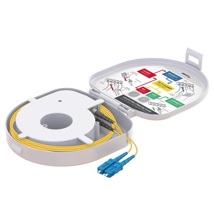 Through Type Fiber Optic OTDR Launch Box | Single Mode G657.A2 | SC UPC/SC UPC | 1000 meters