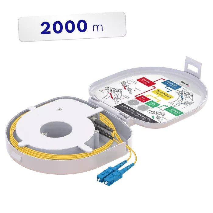 Through Type Fiber Optic OTDR Launch Box | Single Mode G657.A2 | SC UPC/SC UPC | 2000 meters