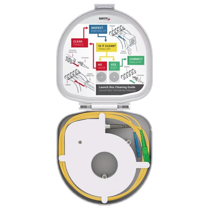 Through Type Fiber Optic OTDR Launch Box | Single Mode G652.D | SC APC/LC UPC | 1000 meters