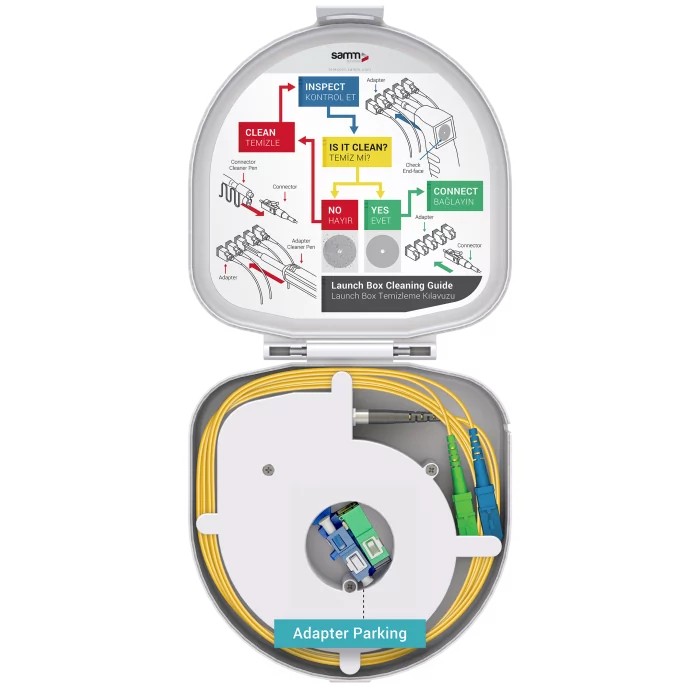 Through Type Fiber Optic OTDR Launch Box | Single Mode G657.A2 | SC UPC/SC APC | 2000 meters