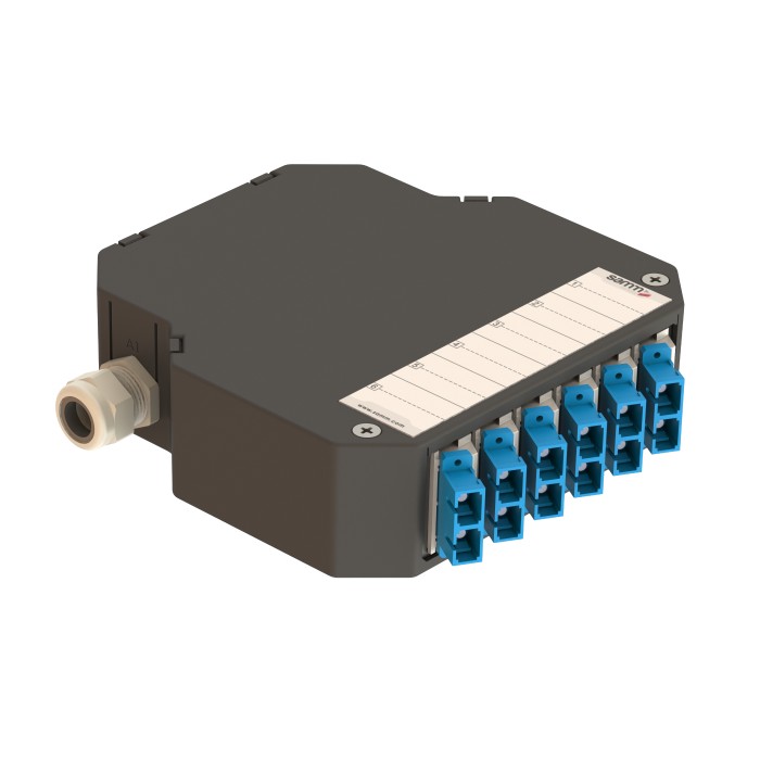 DIN Rail Termination Box | 6 SC Duplex Angled | DP1
