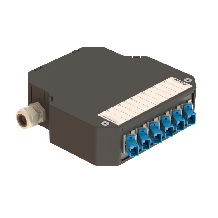 DIN Rail Termination Box | 6 SC Simplex Angled | DP2