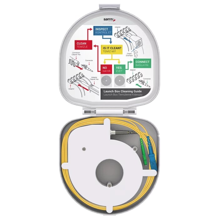 Through Type Fiber Optic OTDR Launch Box | Single Mode G657.A2 | SC UPC/LC APC | 1000 meters