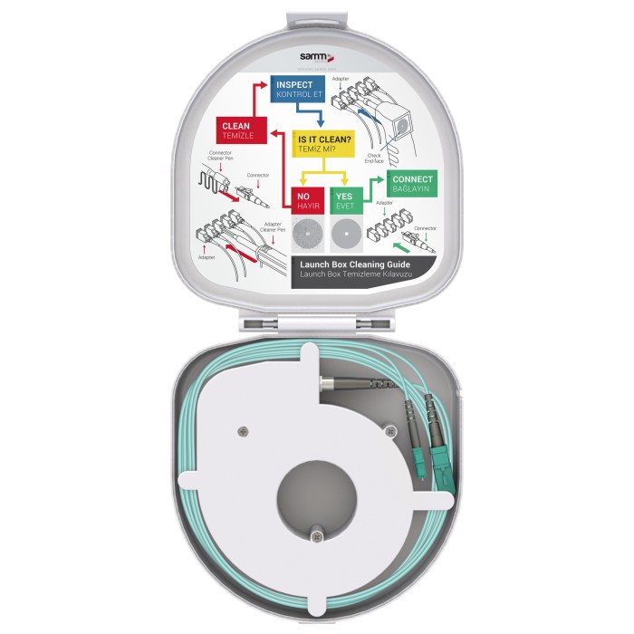 Through Type Fiber Optic OTDR Launch Box | Multi-Mode G651.OM3 | SC UPC/LC UPC | 150 meters