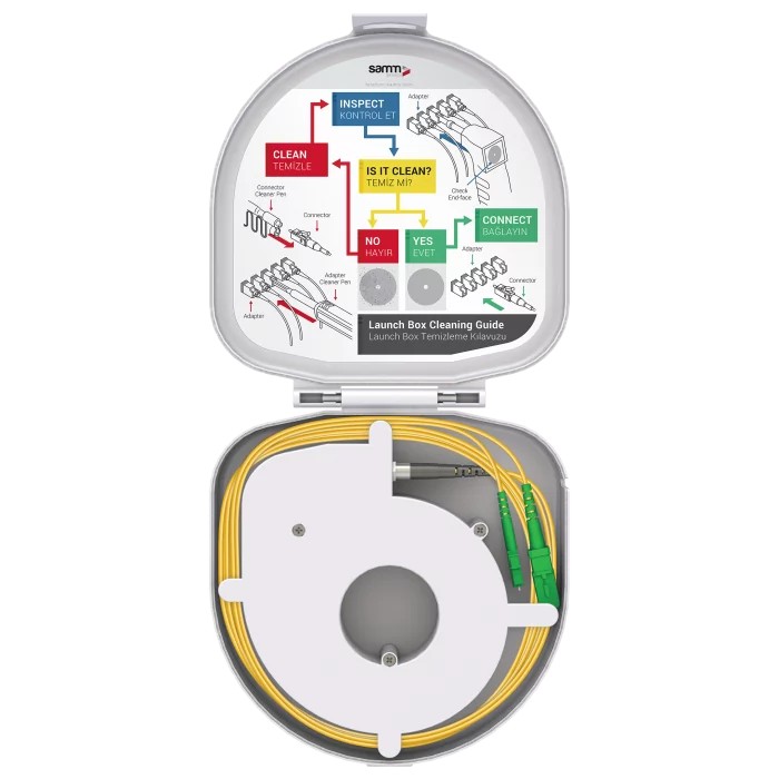 Through Type Fiber Optic OTDR Launch Box | Single Mode G652.D | SC APC/LC APC | 1000 meters
