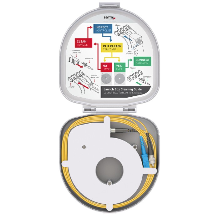 Through Type Fiber Optic OTDR Launch Box | Single Mode G657.A2 | SC UPC/FC UPC | 1000 meters