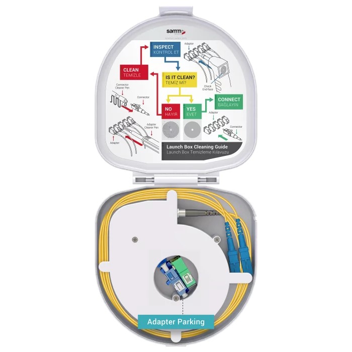 Through Type Fiber Optic OTDR Launch Box | Single Mode G657.A2 | SC UPC/SC UPC | 1000 meters