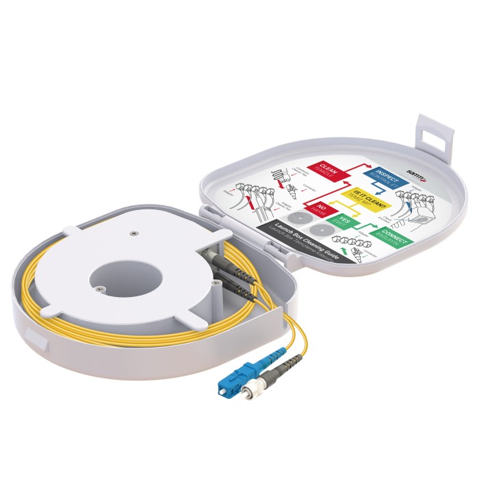Through Type Fiber Optic OTDR Launch Box | Single Mode G657.A2 | SC UPC/FC UPC | 1000 meters