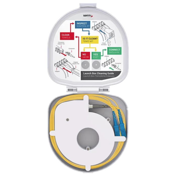 Through Type Fiber Optic OTDR Launch Box | Single Mode G657.A2 | SC UPC/SC UPC | 1000 meters