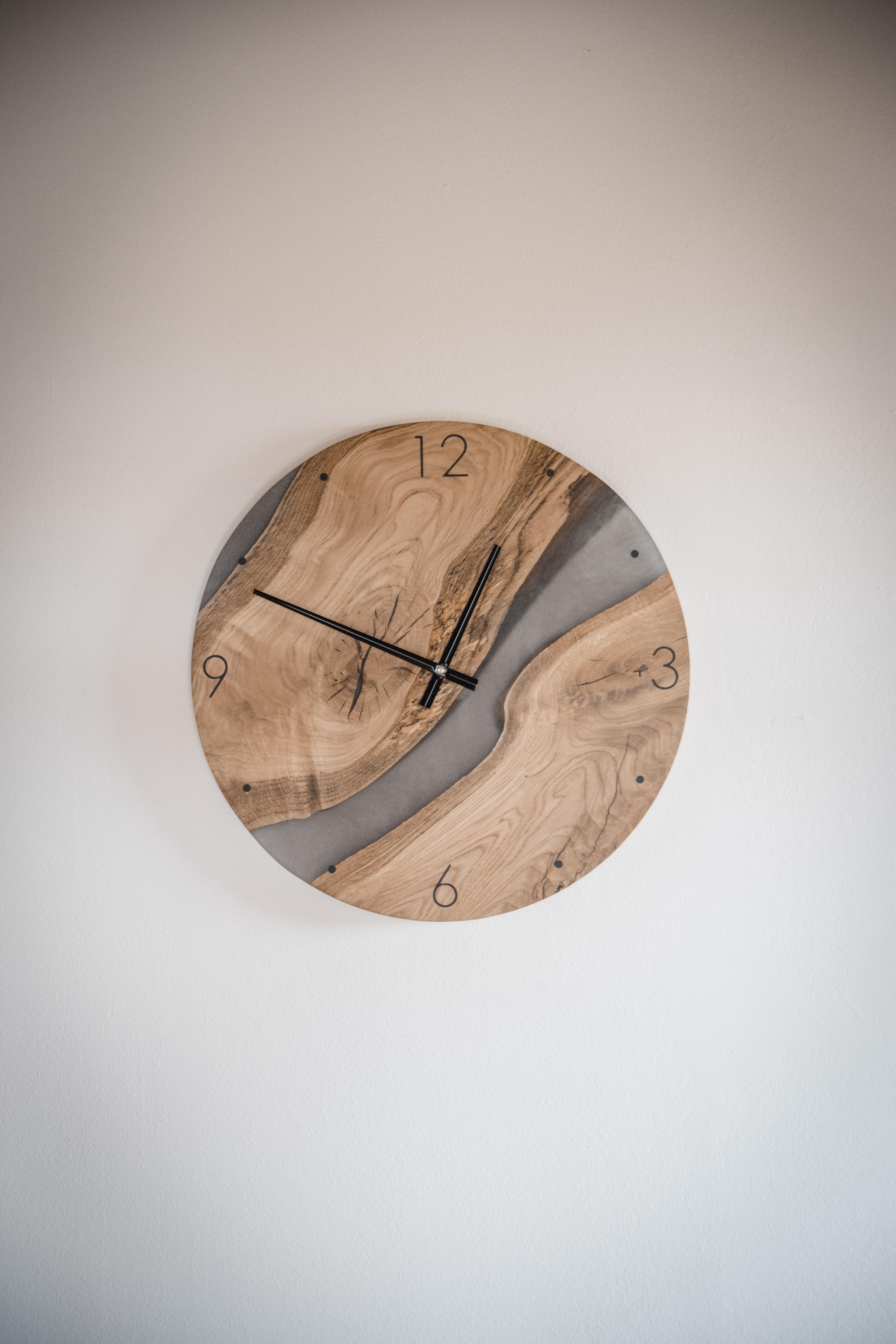 50cm Wanduhr Eiche grau