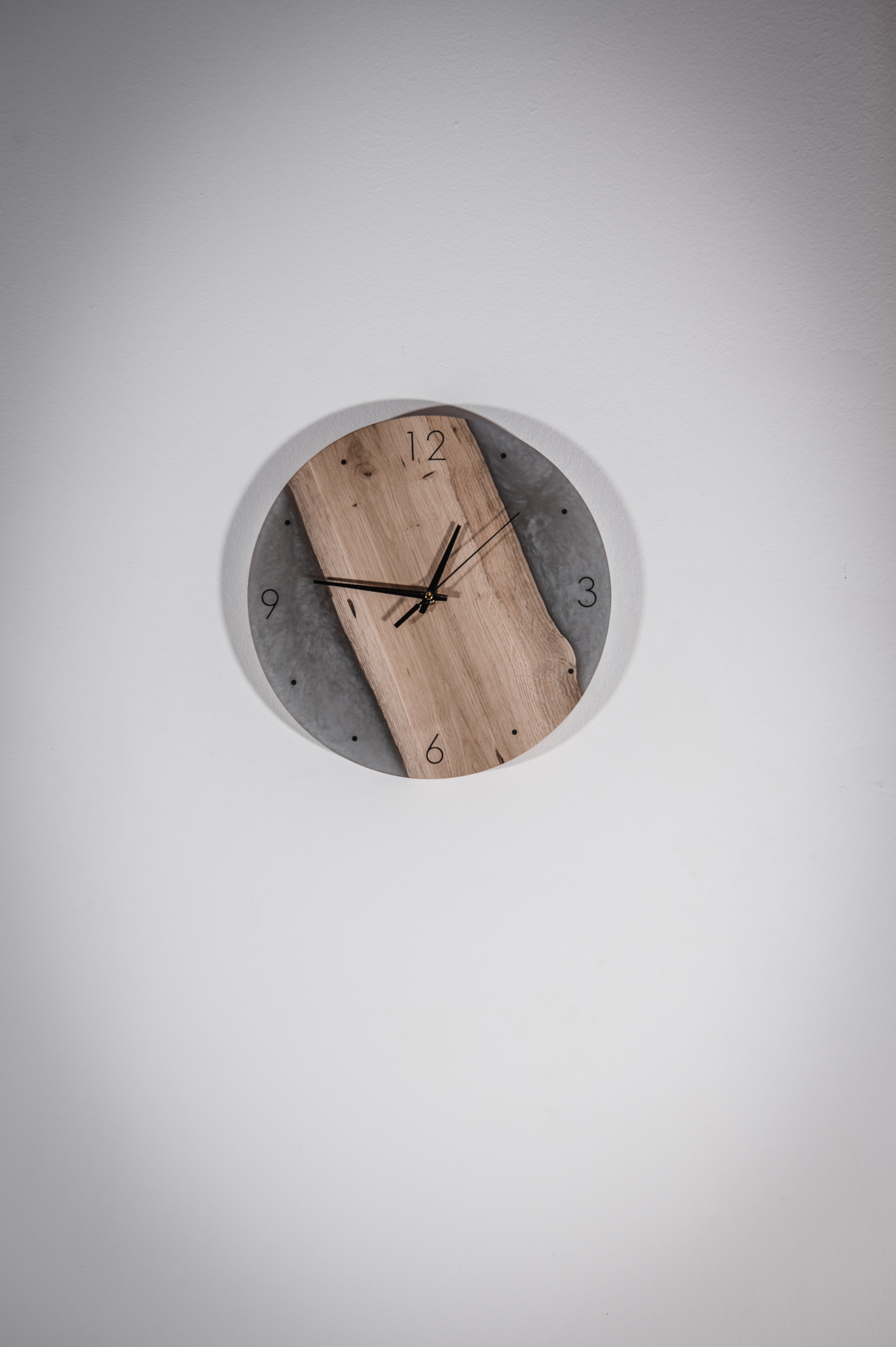 30cm Wanduhr Eiche grau