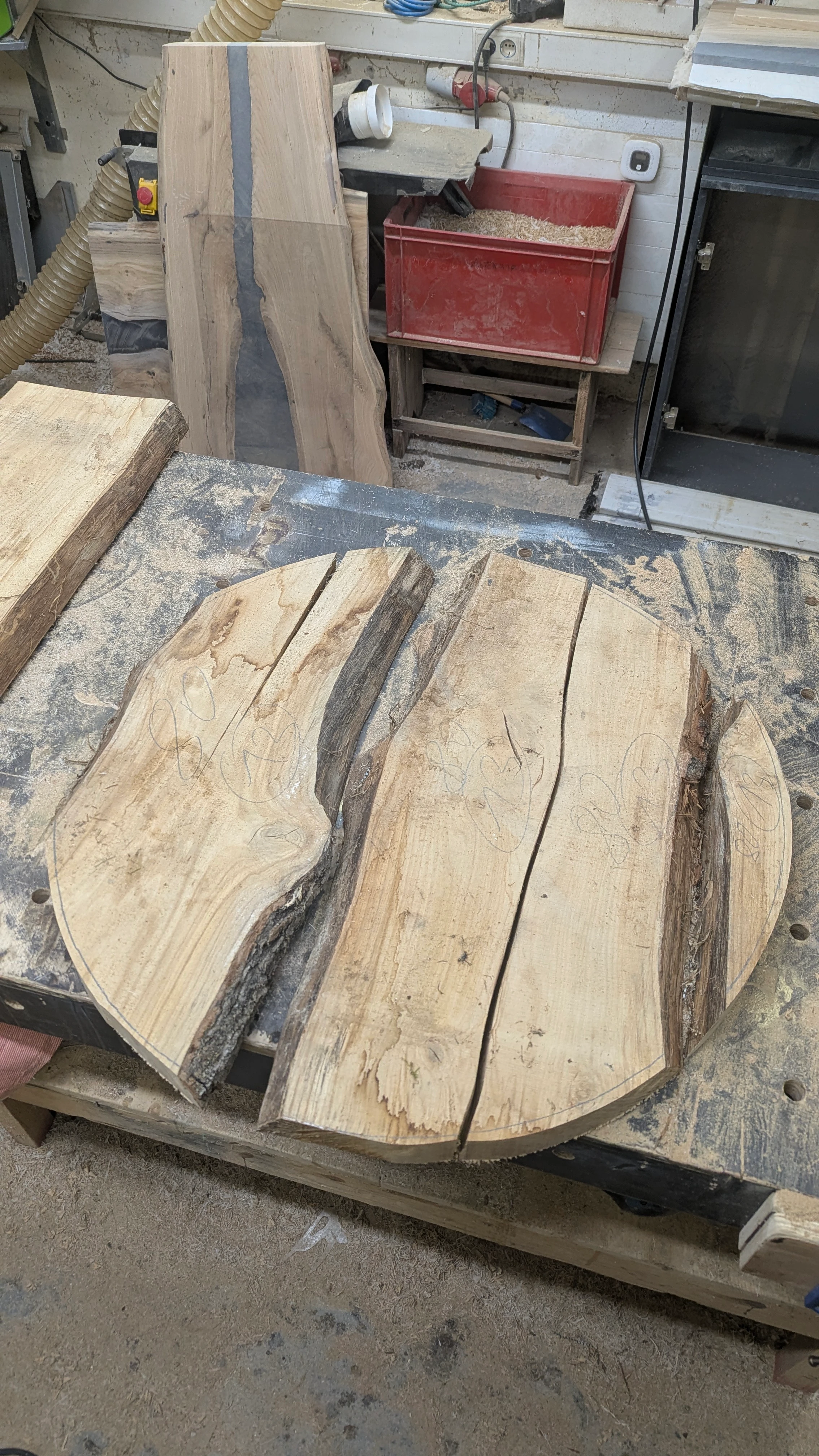 Tischplattenrohling Couchtisch 80cm Eichenholz aus Bachmanning