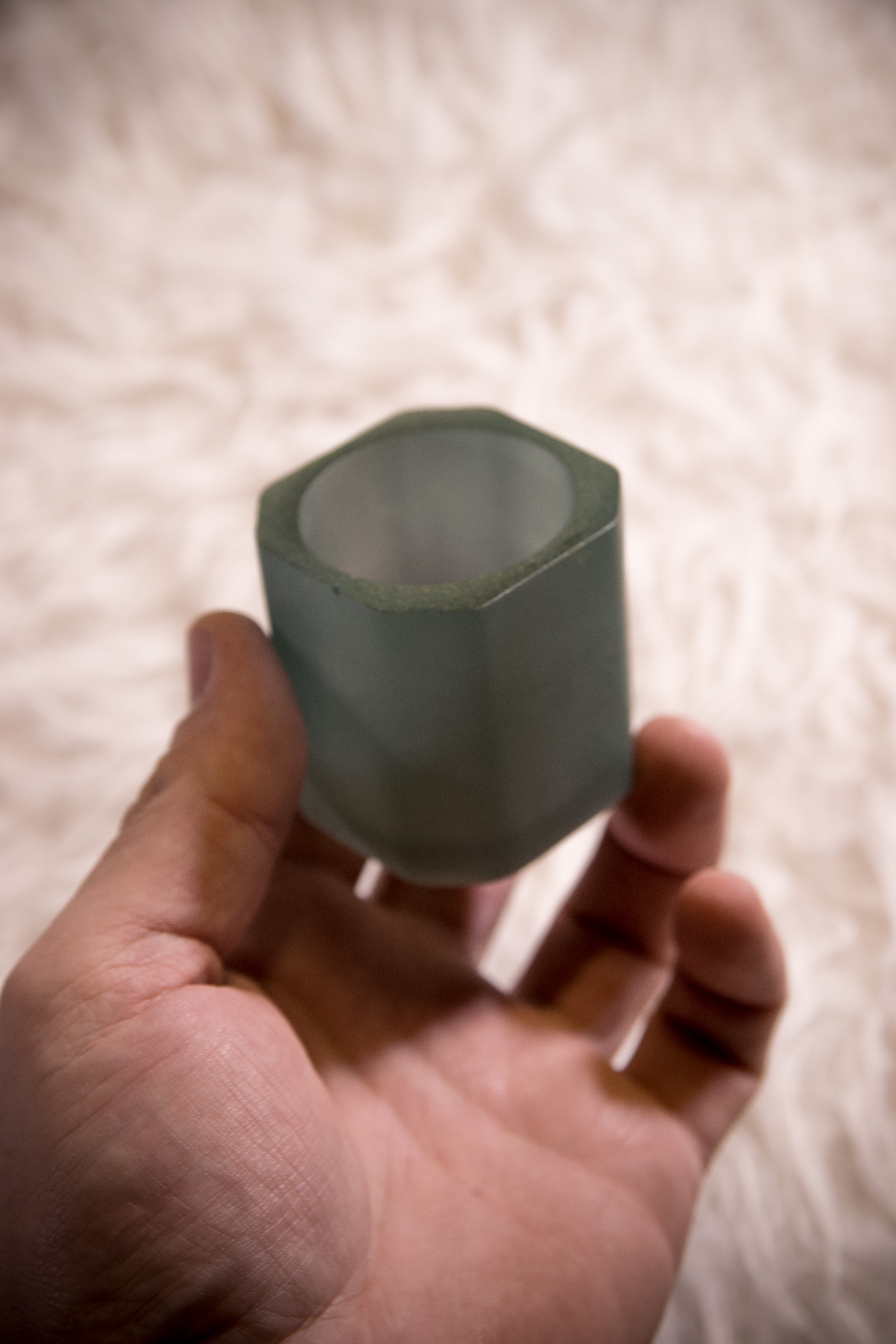 Schnapsglas/Teelichthalter Epoxidharz grün 4cl