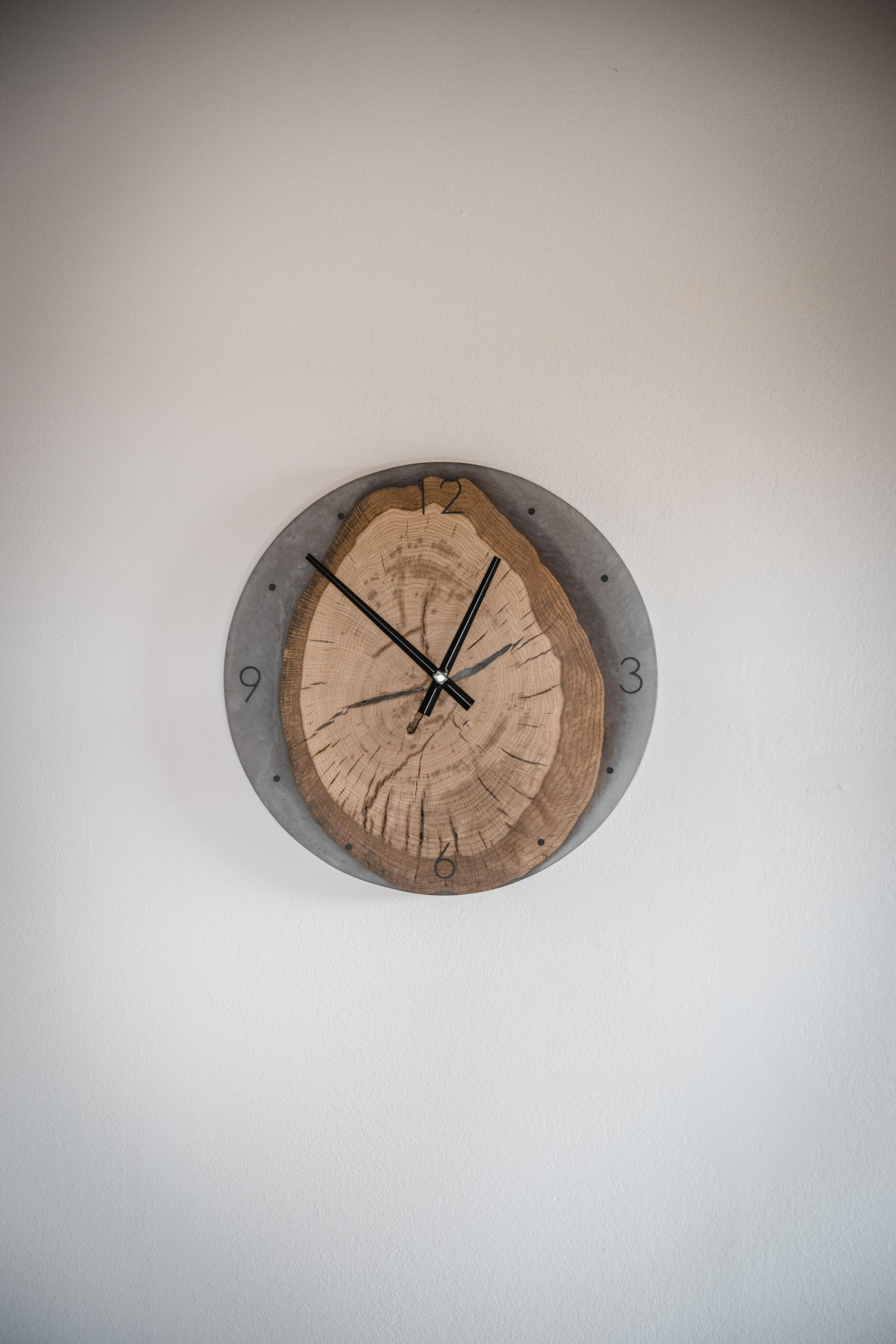 40cm Wanduhr Eiche grau