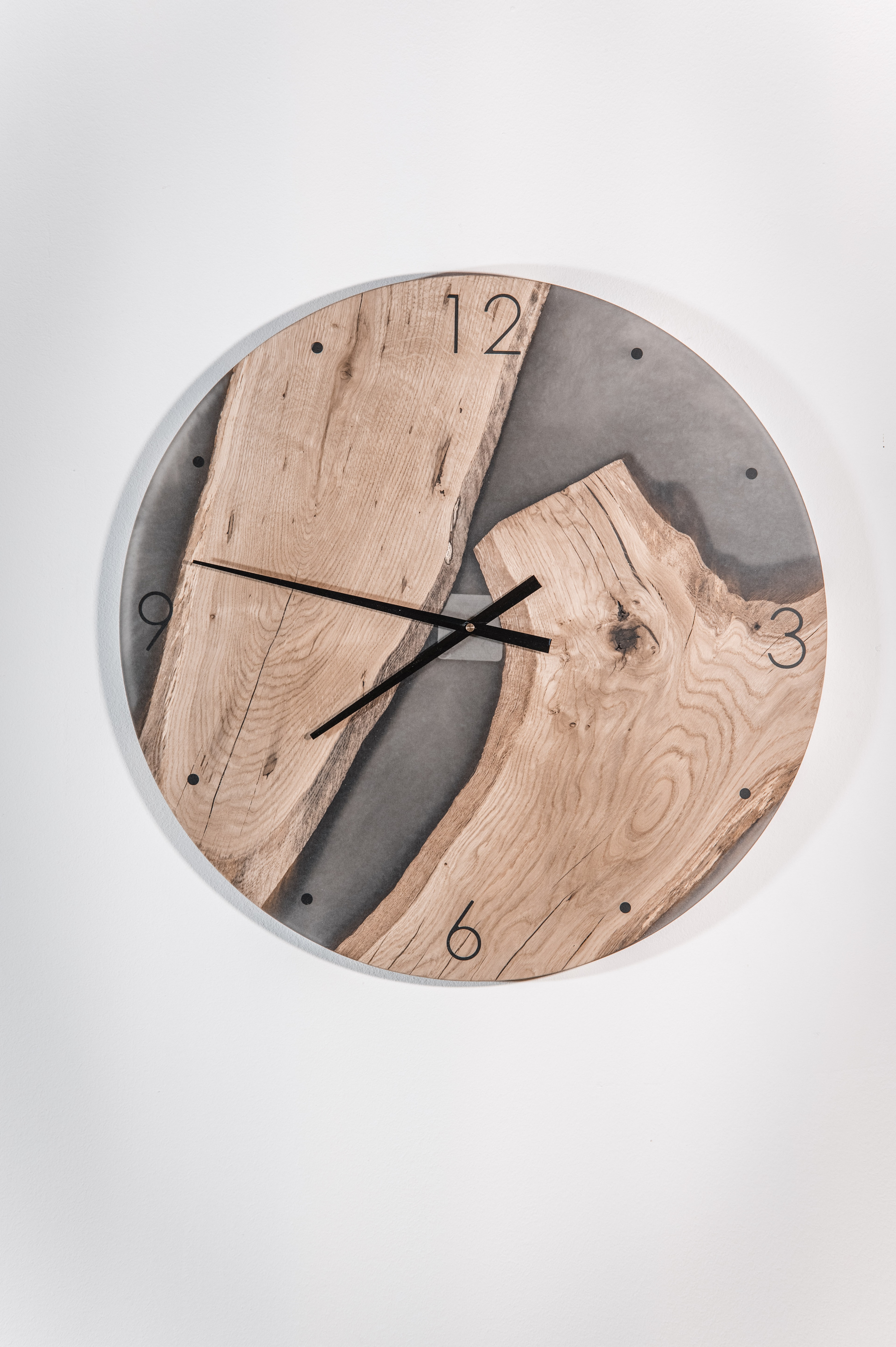 60cm Wanduhr Eiche grau