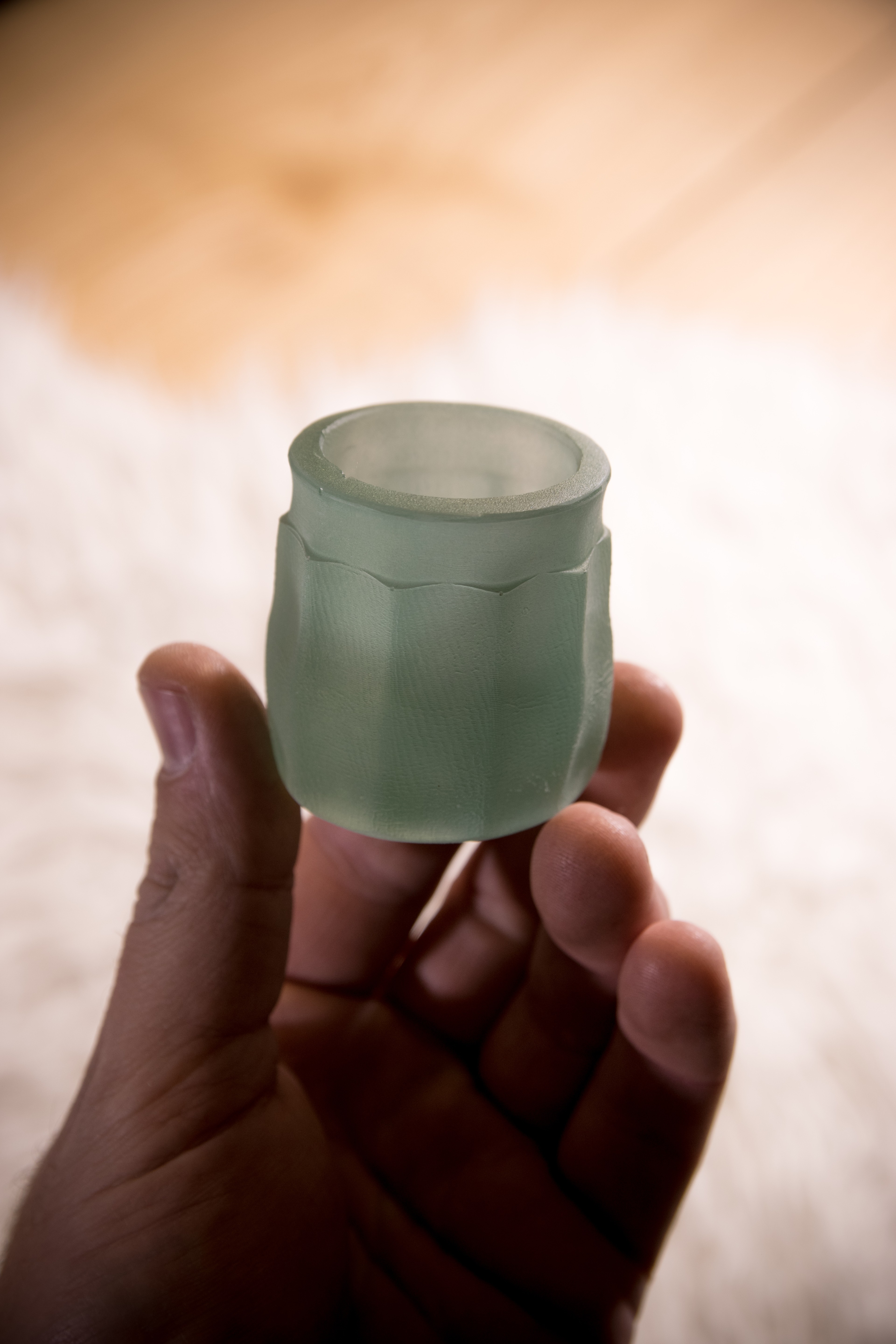 Schnapsglas Epoxidharz grün 2cl "irreguläre Form"
