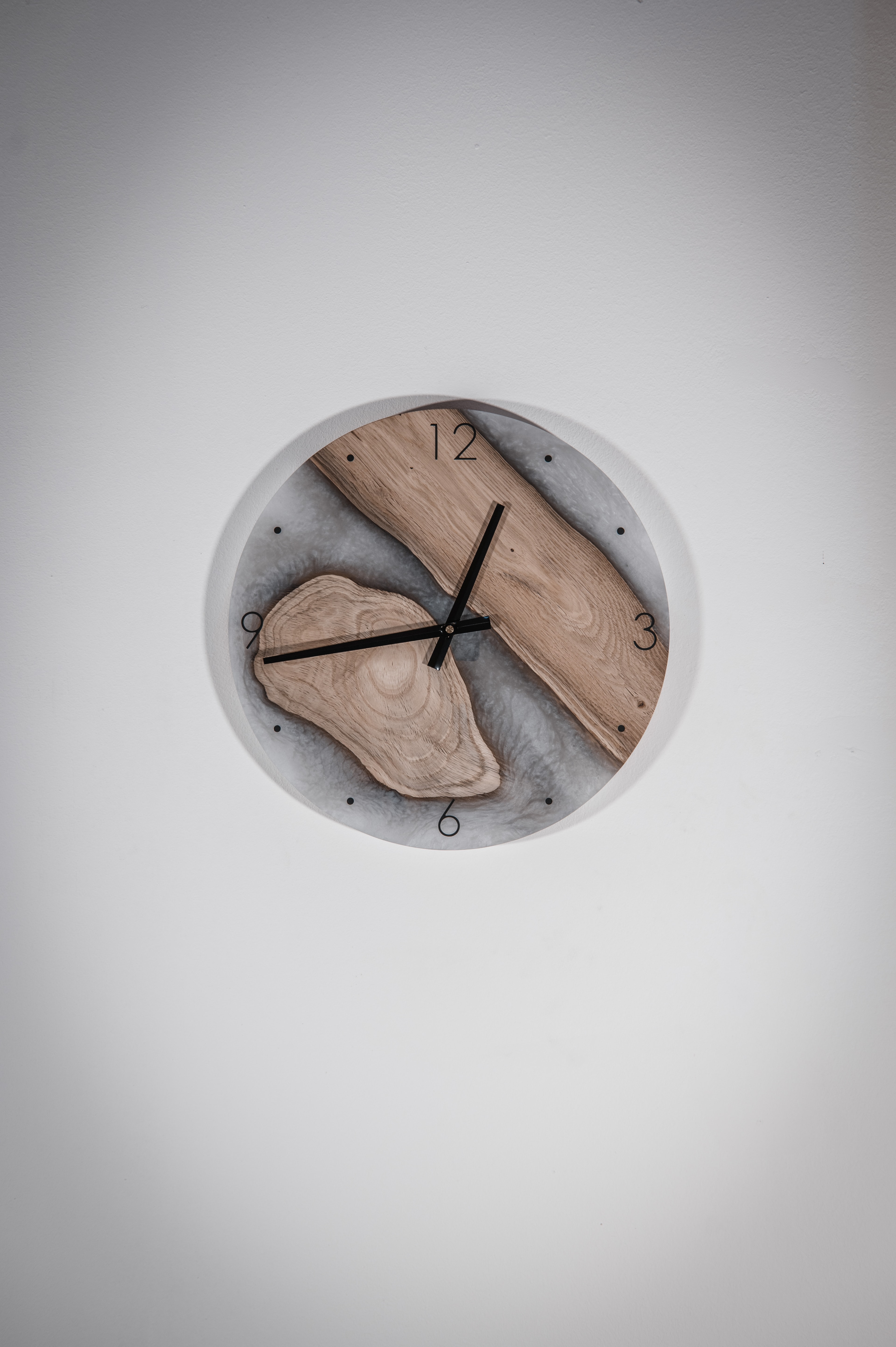 40cm Wanduhr Eiche weiß