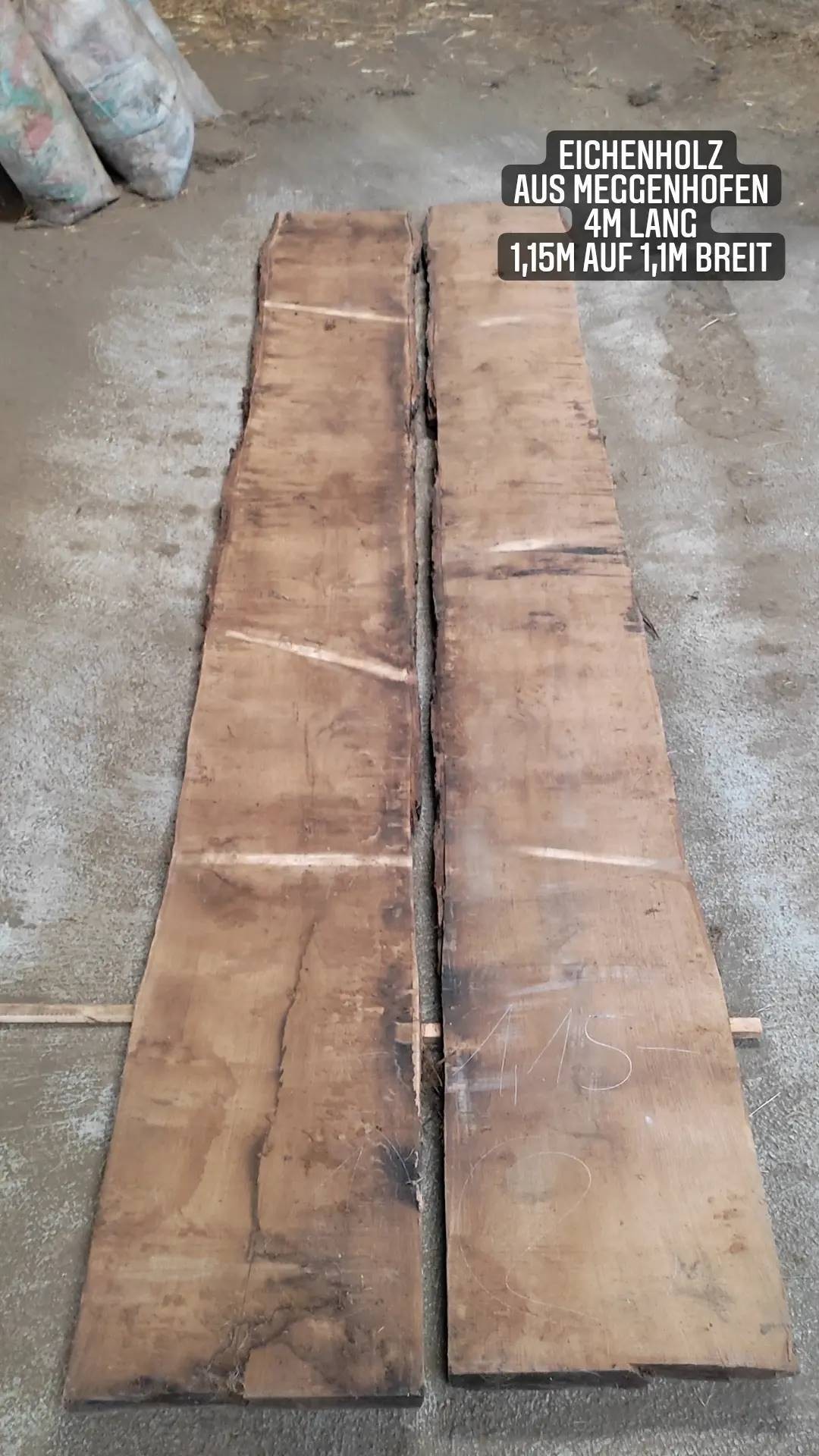 Tischplattenrohling Esstisch 1,1-1,15m L=4m Eichenholz aus Meggenhofen