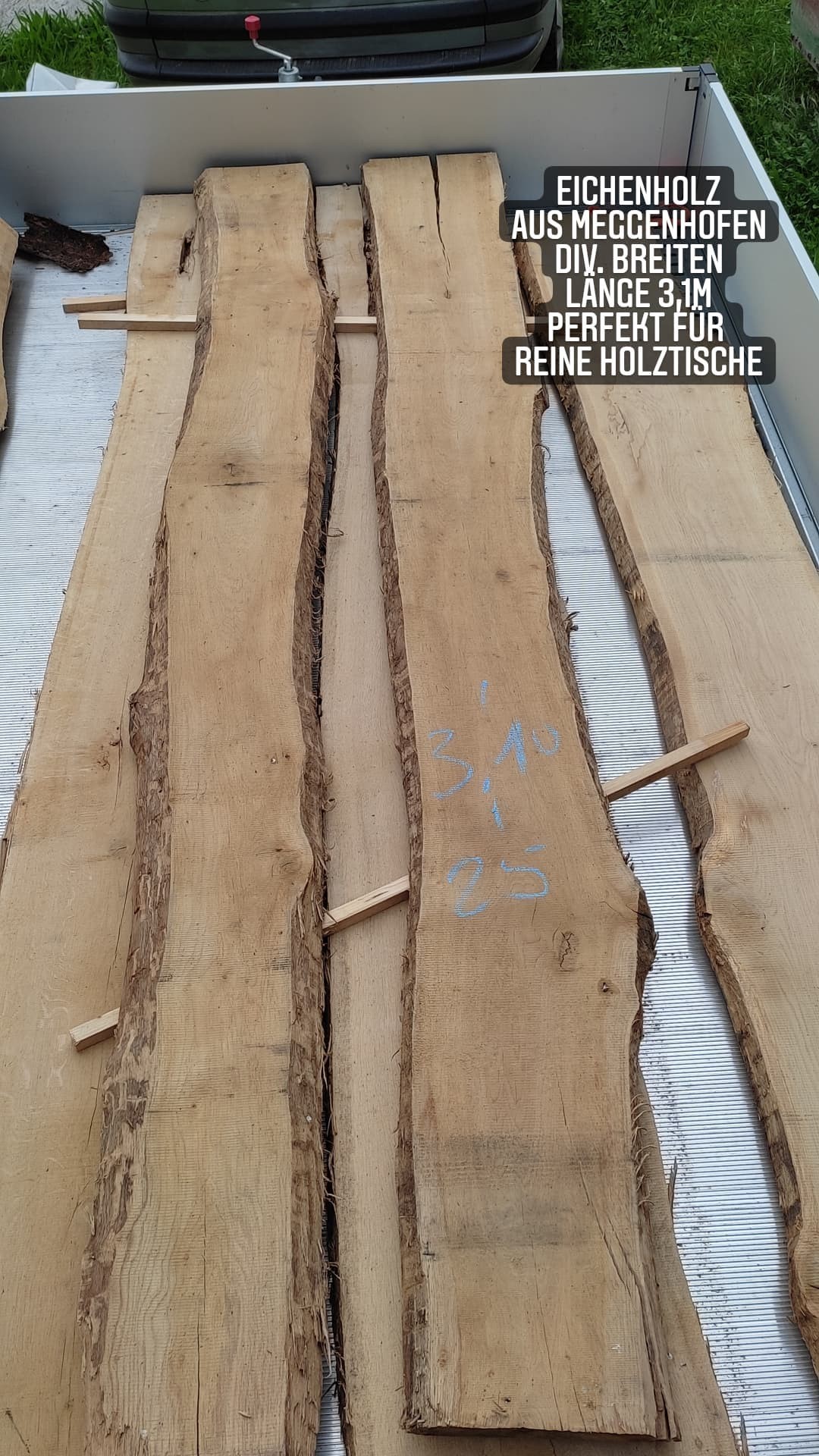 Tischplattenrohling Esstisch ca.1m L=3,2-5,1m Eichenholz aus Meggenhofen