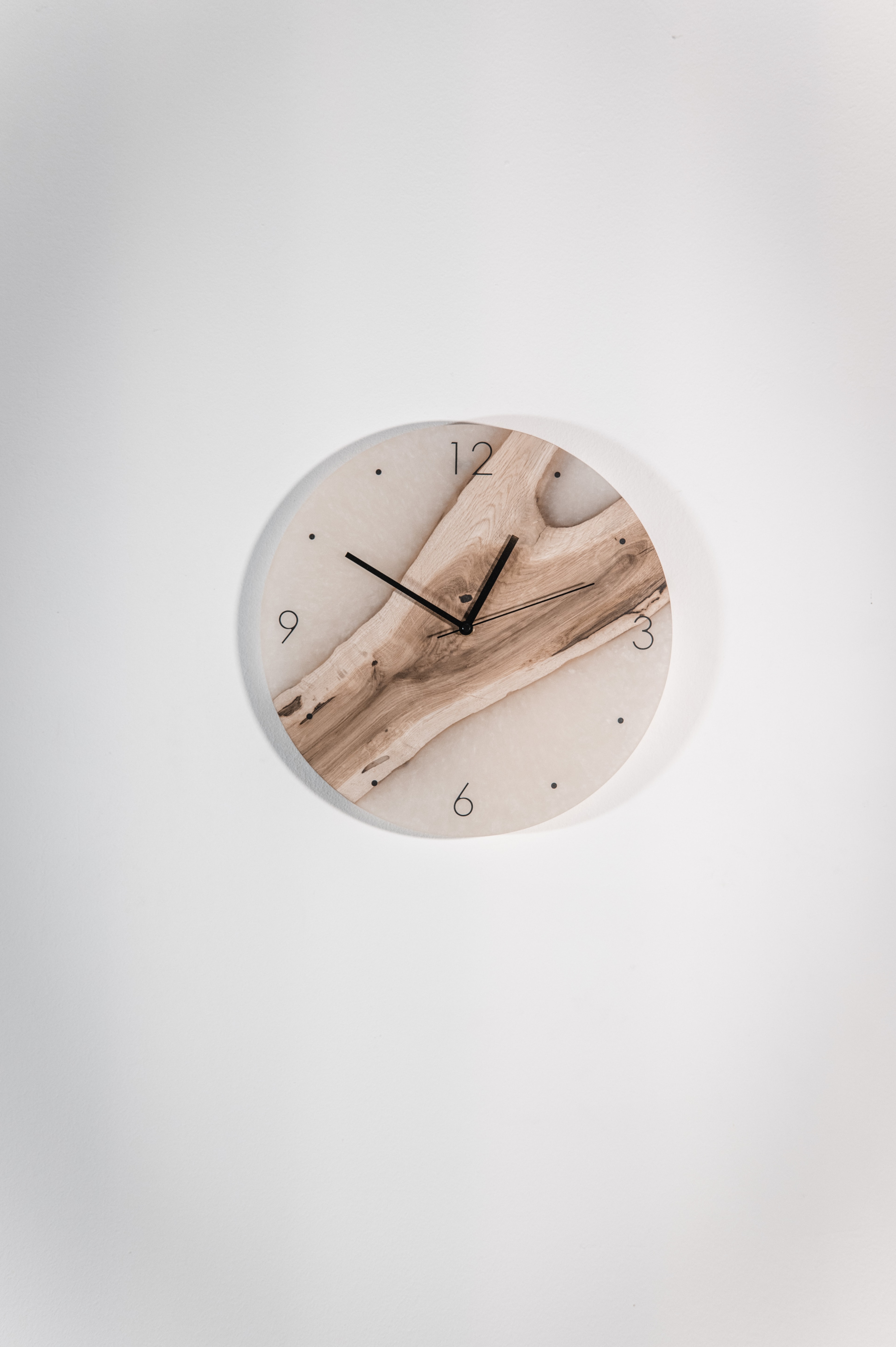 35cm Wanduhr Eiche weiß