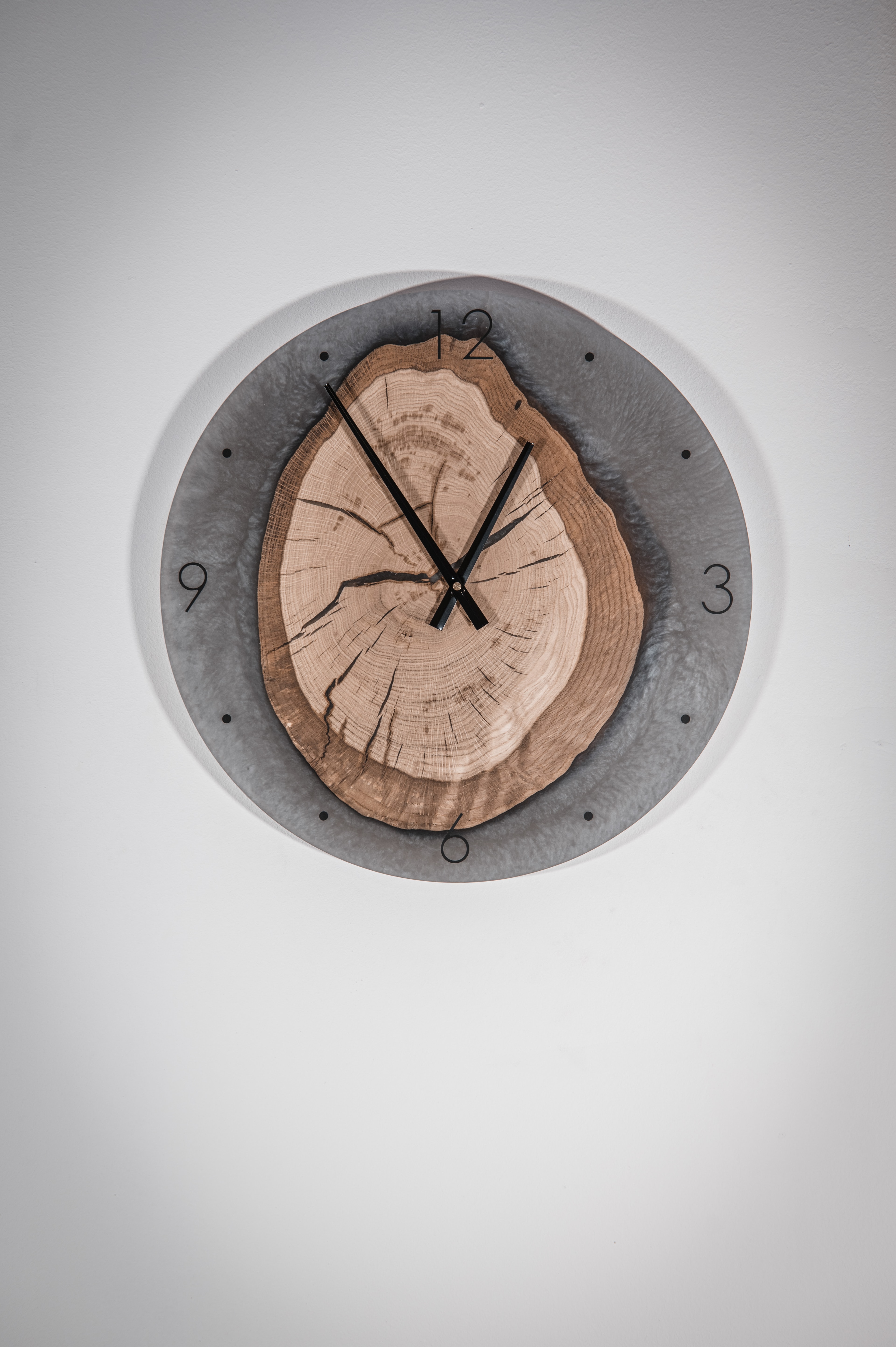 50cm Wanduhr Eiche grau