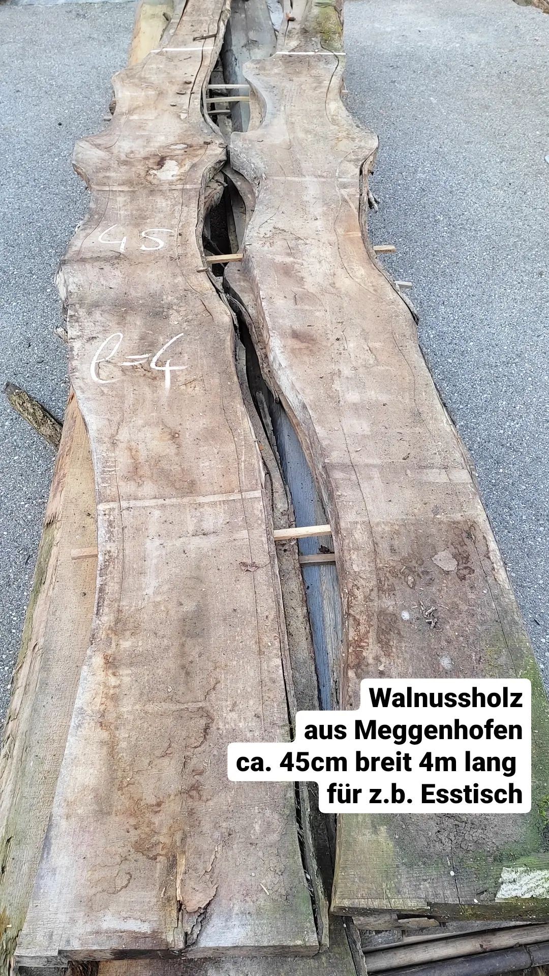 Tischplattenrohling Esstisch ca.1m L=4m Walnussholz aus Meggenhofen