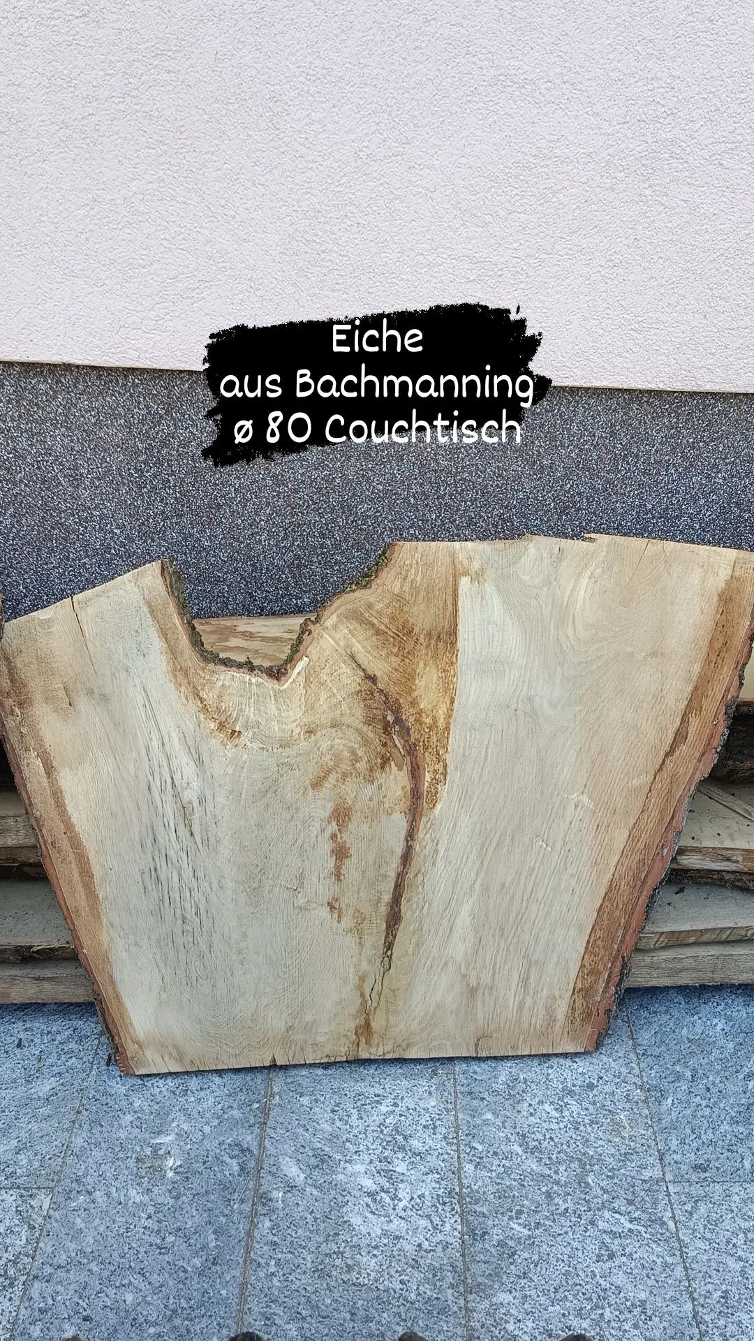 Tischplattenrohling Couchtisch 80cm Eichenholz aus Bachmanning