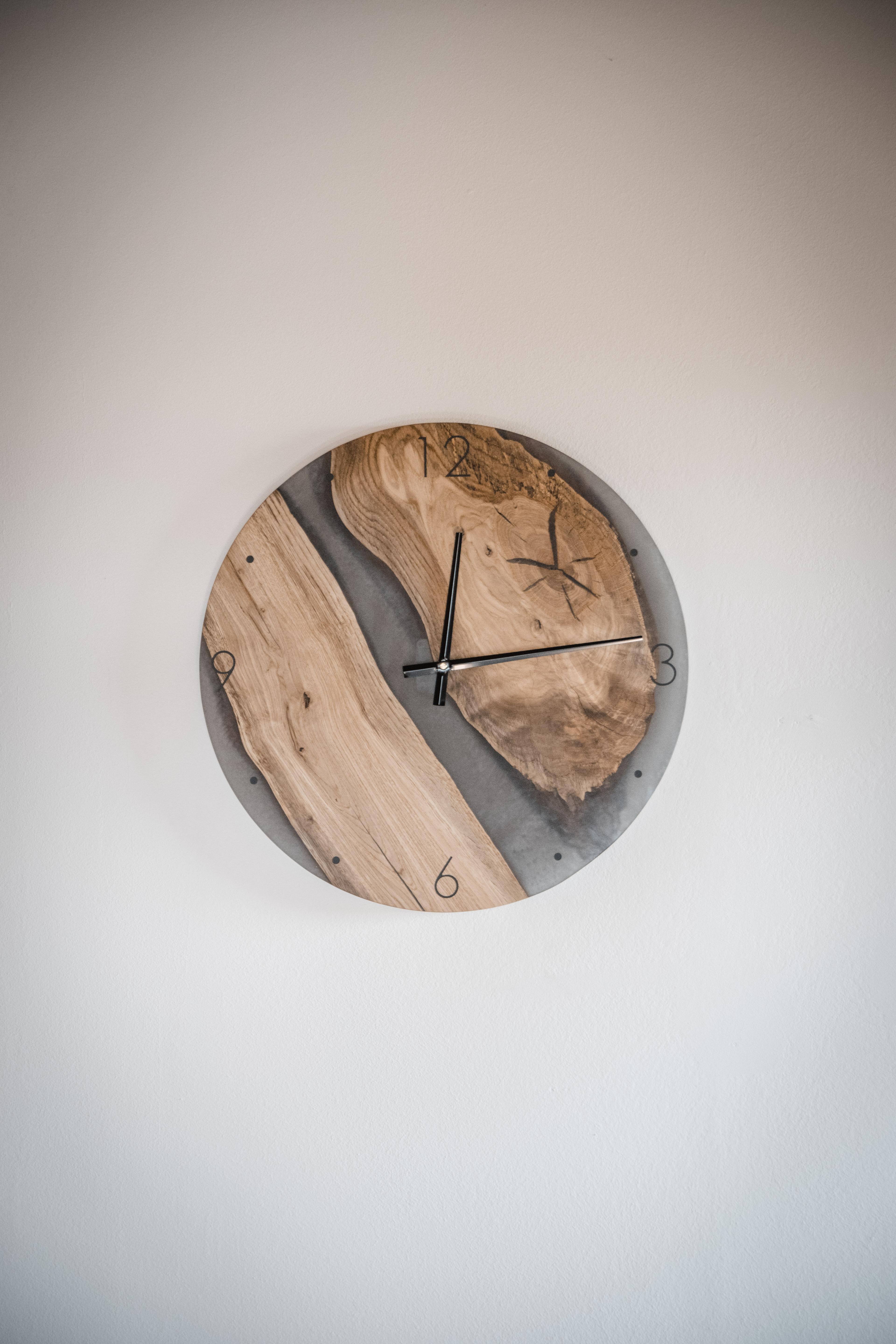 50cm Wanduhr Eiche grau