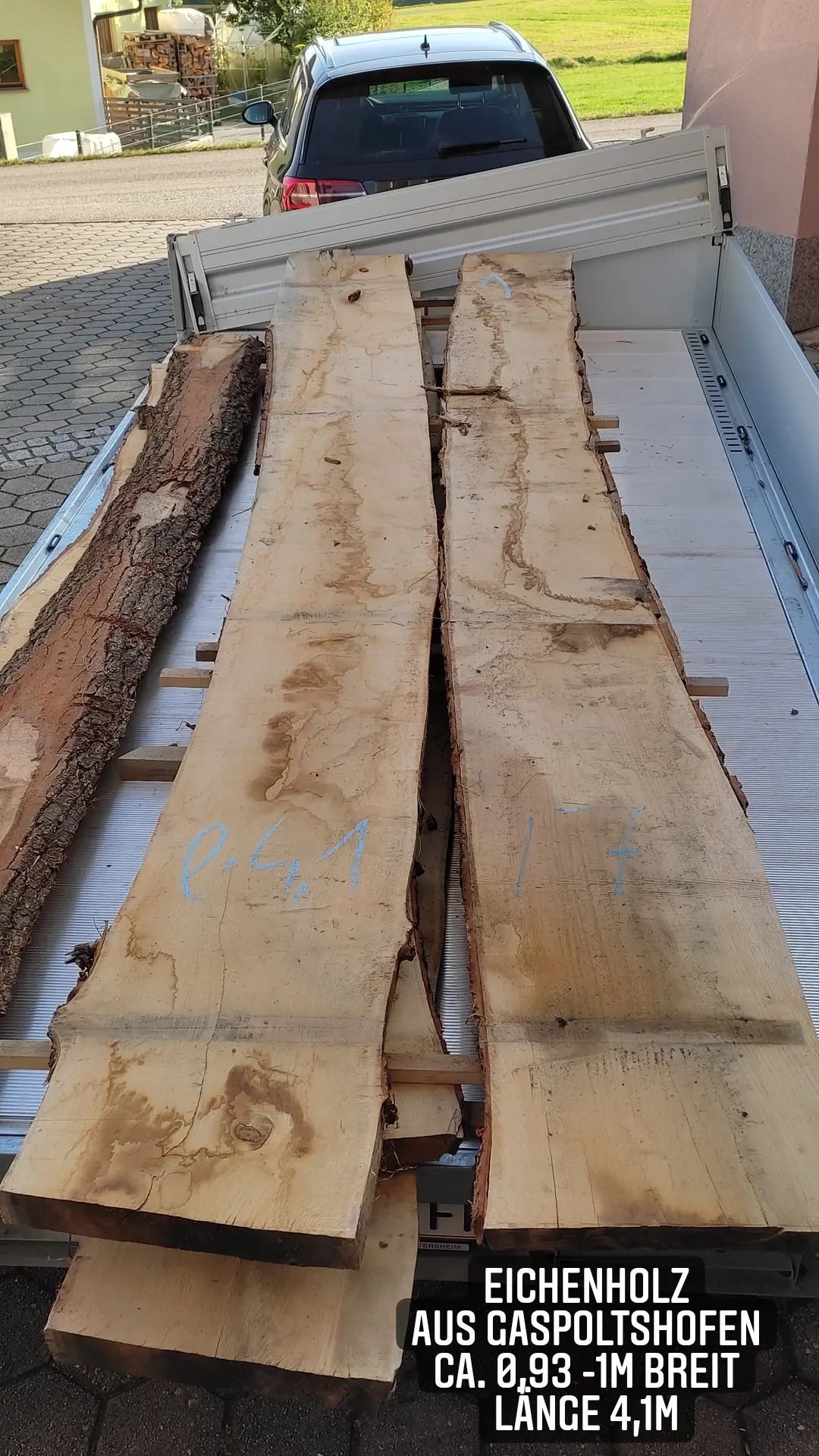 Tischplattenrohling Esstisch ca.1m L=4,1m Eichenholz aus Gaspoltshofen