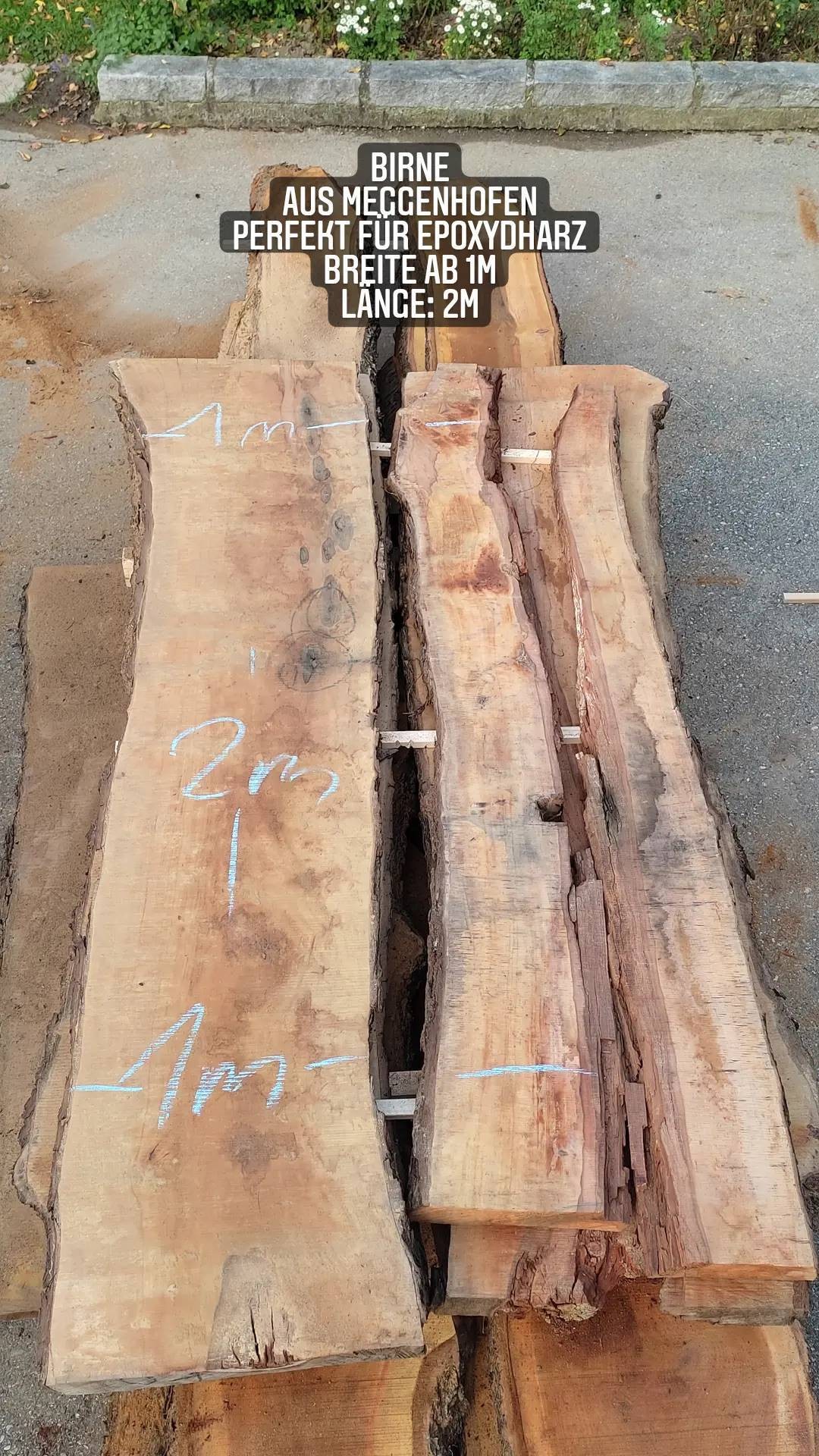 Tischplattenrohling Esstisch ca.1m L=2m Birnenholz aus Meggenhofen