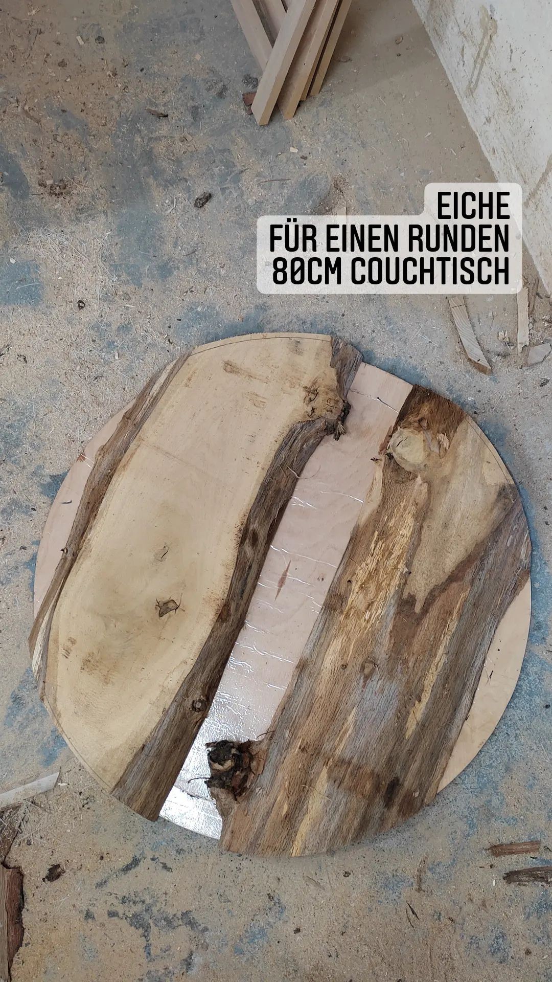 Tischplattenrohling Couchtisch 80cm Eichenholz aus Gaspoltshofen