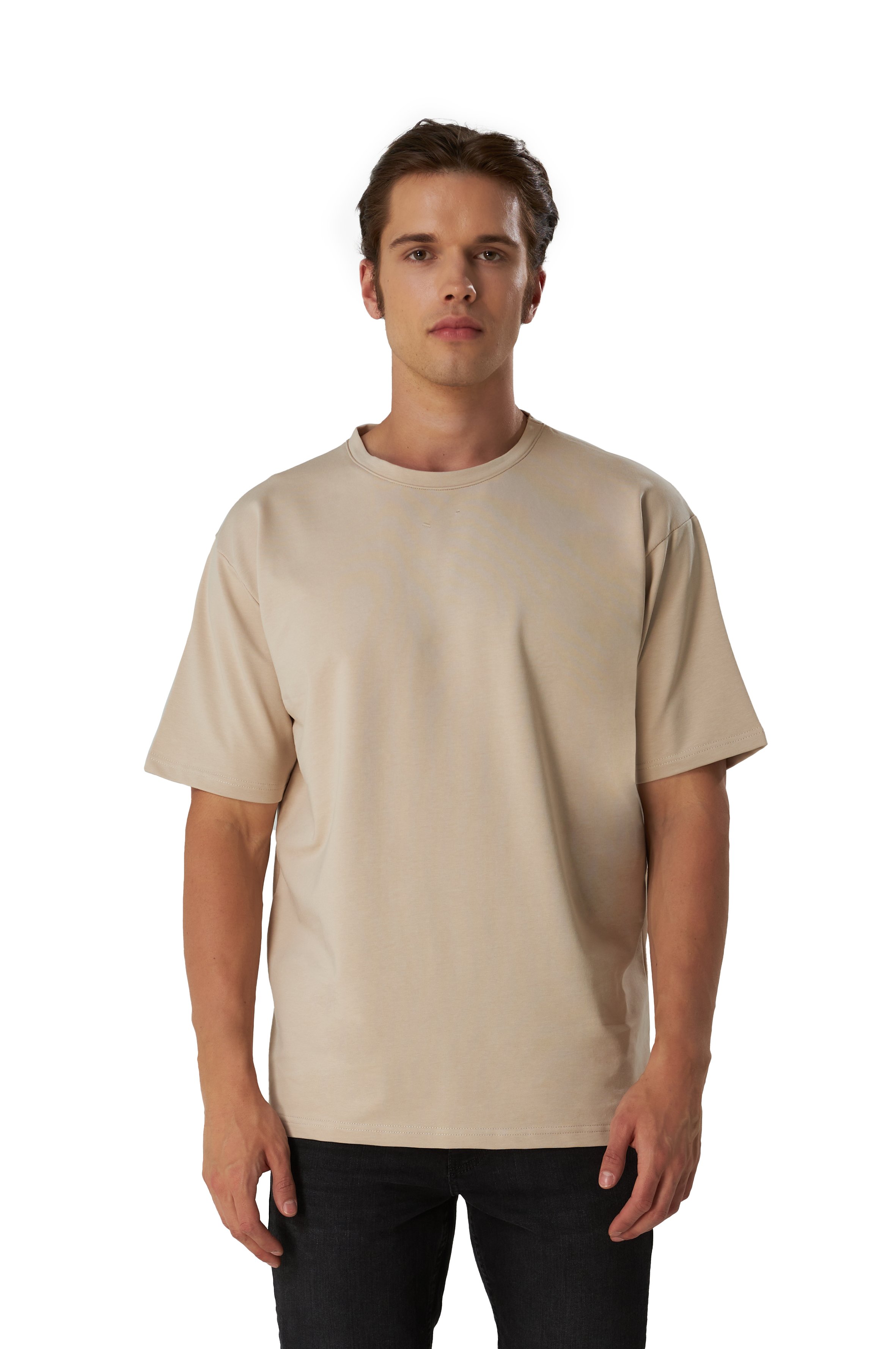 Basic T-Shirt Baumwolle - Herren  - Beige