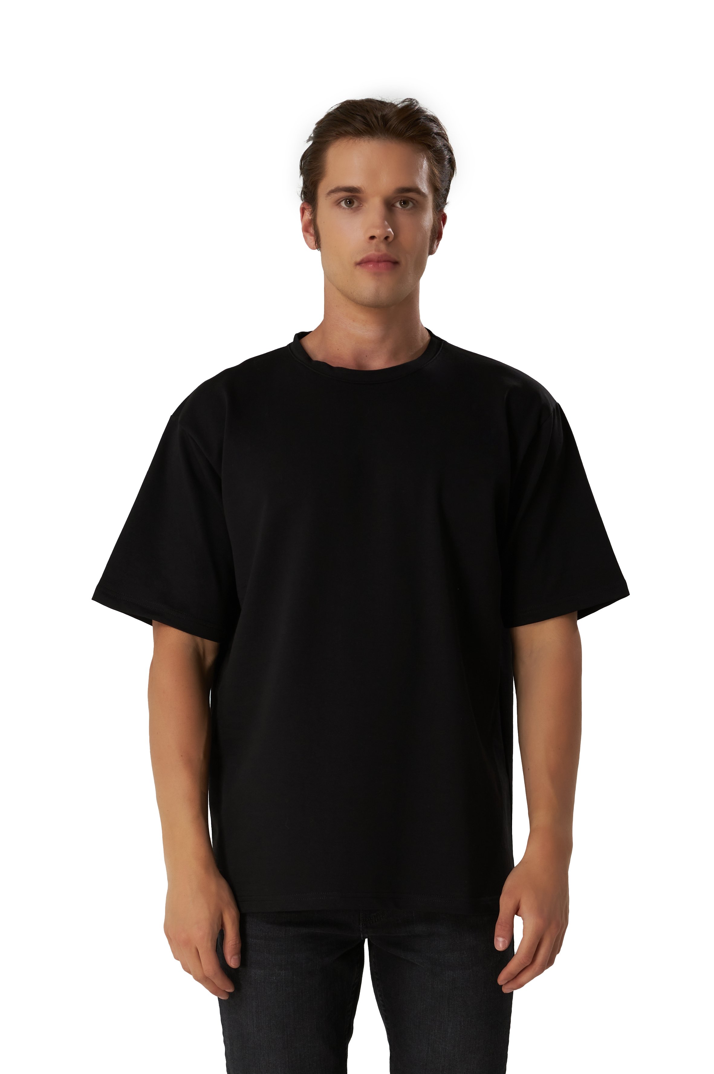 Basic T-Shirt Baumwolle - Herren  - Schwarz